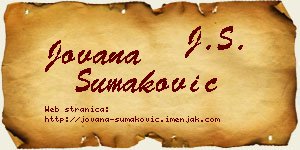 Jovana Šumaković vizit kartica